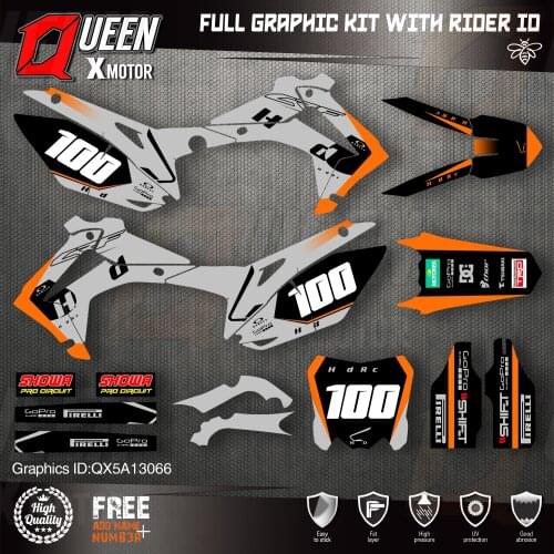 QUEEN X MOTOR Custom Team Graphics Backgrounds Decals Stickers Kit For HONDA 2014-2017 CRF250R 2013-2016 CRF450R 066
