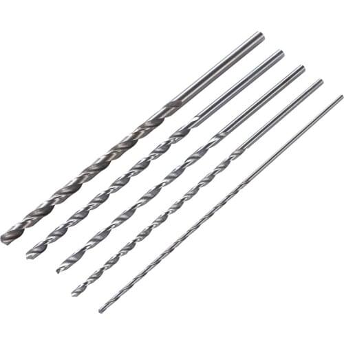 5pcs 150mm Extra Long HSS Auger Twist Drill Bit Set 2/3/3.5//5mm Diameter Straight Shank Drill Bits for Electric Drills