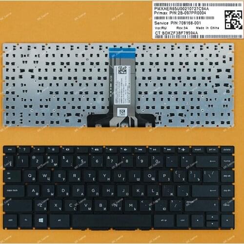 New RU Russian Keyboard For HP home 14-bs000 14-bs100 14-bs500 14t-bs000 14-bs057cl Black without Frame, NO Backlit