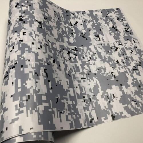 New White Grey Digital Camouflage Car Vinyl Wrap Film Roll Car Sticker Foil Sticker Sheet Bike Console Computer Laptop Skin