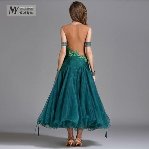 New woman Modern Dance Dress National Standard Performance Wear Competition Dress rhinestone costume woman MY794