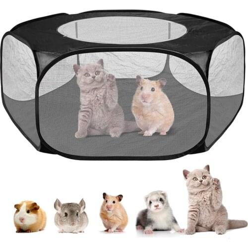 New Portable Pet Playpen Outdoor Indoor Game Folding Fence For Small Animals Cage Tent For Rabbits Hamsters Chihuahuas PI669