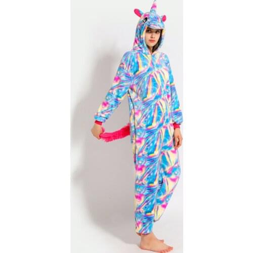 Animal Adults Panda Onesies Flannel Family Party Cartoon Unicorn Stitch Pajamas Anime Cosplay Costumes Sleepwear