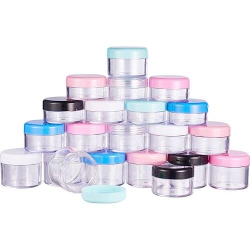 50pcs/lot 15 gram/15ml Empty Clear Small Round Travel Container Jars with Lids for Make Up Powders, Eyeshadow Pigments, Lotions