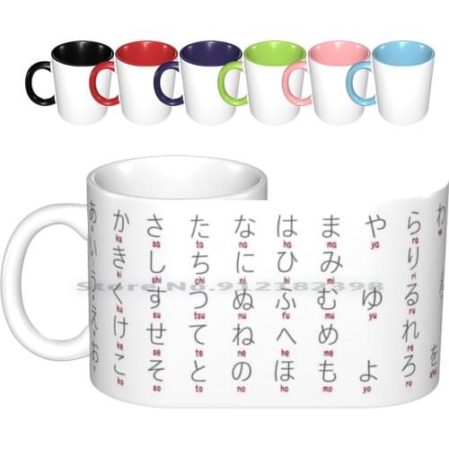 Hiragana Learning Ceramic Mugs Coffee Cups Milk Tea Mug Hiragana Learning Japanese Japan Learning Study Coffee Creative
