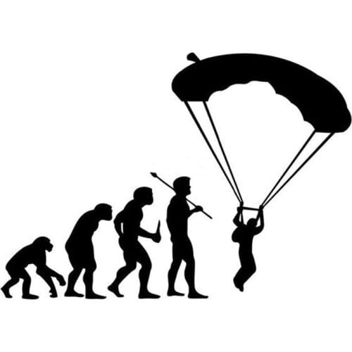 Lifelike Car Stickers Interesting Parachute Parachute Car Decoration Decals Creative Apply To Various Models Anti-UV Black/white