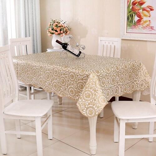 PVC Tablecloth Europe Style Waterproof Plastic Table Cloth toalha de mesa Oilproof Rose Gold table cloth