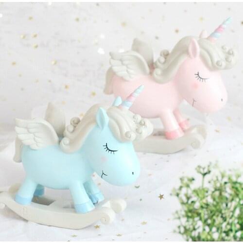 Modern Home Decoration Statue Horse Figure Blue Pink Decoration Home Animal Resin ElimElim