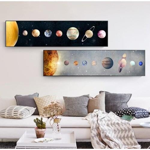 Nordic Modern Colorful Stars Space Planet Canvas Painting Posters and Prints Wall Pictures for Kids Room Nursery Home Decoration