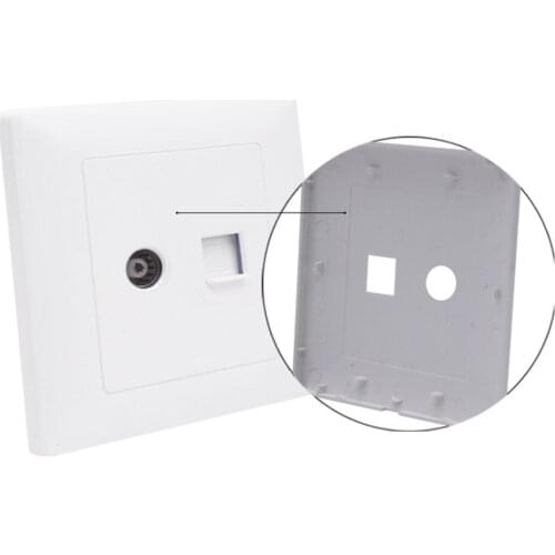 86 Type RJ45 TV Antenna+Network Adapter Coaxial Wall Mount Output Faceplate Panel Socket Wall Plates