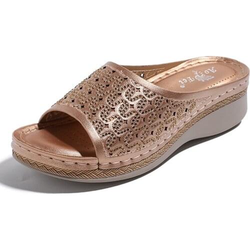 Women Slippers Summer Platform Wedges Mid Heels Fish mouth Peep Toe Flip Flop Beach Outdoor Ladies Shoes Zapatos De Mujer hh100