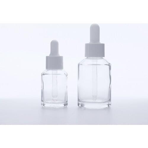 100PCS 30Ml 60ML Clear Glass Dropper Bottle Fillable Empty Cosmetic Packaging Container Vials Essential Oil Bottles