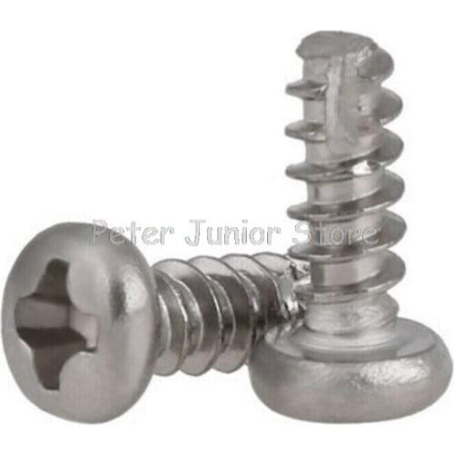 100pcs/lot M2 M2.3 M2.6 Stainless steel Round Cross Recessed Tapping Screw YZY