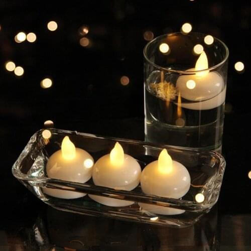 12pcs Lights Candle Shape LED Flameless Lamps Waterproof Decoration Water Lights for Home Wedding Birthday Party Decoration