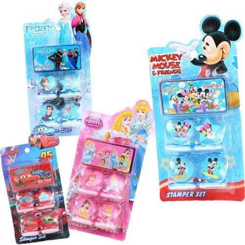 4pcs/set Frozen Cars Princes Sofia Mickey mouse Seal Disney Stamper Kids DIY Diary Painting Scrapbooking Decoration Party Gift