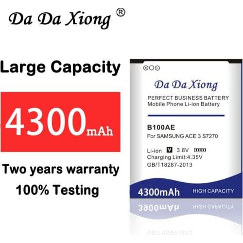 4300mAh B100AE Battery for Samsung Galaxy Ace 3 S7270 S7272 S7898 S7562C S7568i i699i s7262 Mobile Phone Replacement Batteria