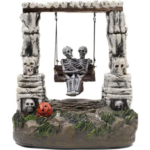 Halloween Accessories Decoration Swinging Skeleton LED Village Animated Skeleton Halloween Figurine Swing Moves Back and Forth