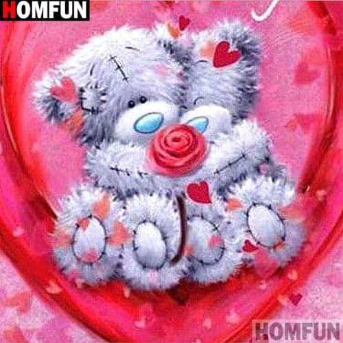 HOMFUN Full Square/Round Drill 5D DIY Diamond Painting "Cartoon bear" 3D Embroidery Cross Stitch 5D Decor Gift A14434