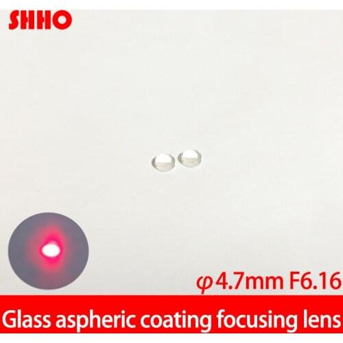 High quality glass lens diameter 4.7mm focus distance 6.16mm Aspherical lenses Laser focusing collimating lens AR coated