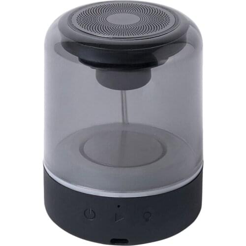 Wireless Stereo Speaker with Transparent Design, Breathing LED Light, TWS Bluetooth 5.0, TF Card & AUX Audio Input