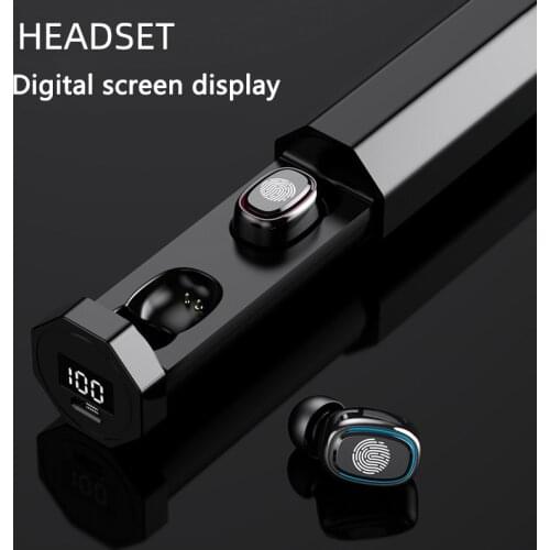 B9 Wireless Bluetooth Headset Digital Display 9D HIFI Touch Control HIFI Bass Surround Earphones With Magnetic Charging Box