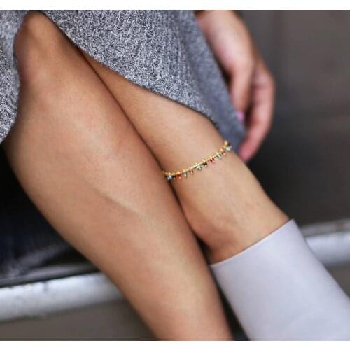 2020 Crystal Stones Women Anklets Foot Jewelry Charm Fashion Women Summer Leg Braceles For Girl Lady Birthday Bijoux