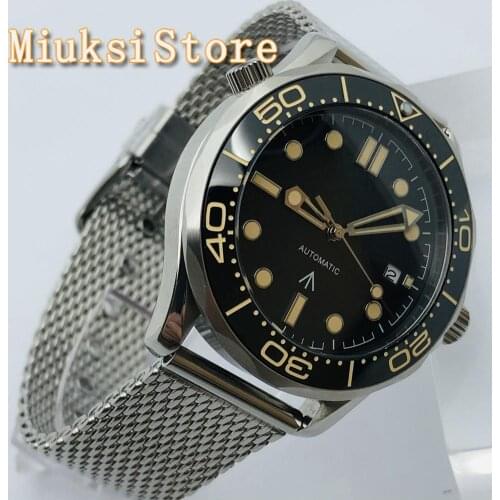 BLIGER 41mm 2020 New Mens Top Luxury Sterile Watch Sapphire Crystal Ceramic Bezel Black Dial Date Luminous Miyota 8215 movement