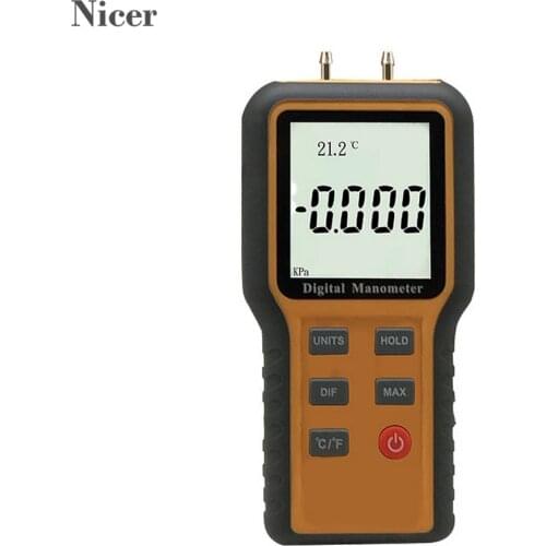 Manometer Gas Pressure Tester Digital Air Pressure Meter Differential Gauge HVAC Gas Tester 12 Selectable Units Of Measure