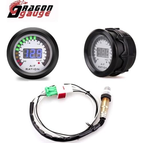 DRAGON GAUGE 52mm Air Fuel Ratio Gauge With Narrowband O2 Oxygen Sensor Car Gauge Digital Display Fit for 12V Car 0258006028