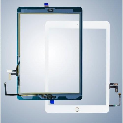 For iPad Air1 20pcs/lot Touch Screen Digitizer & Adhesive +home flexcable completed A1474 A1475 A1476