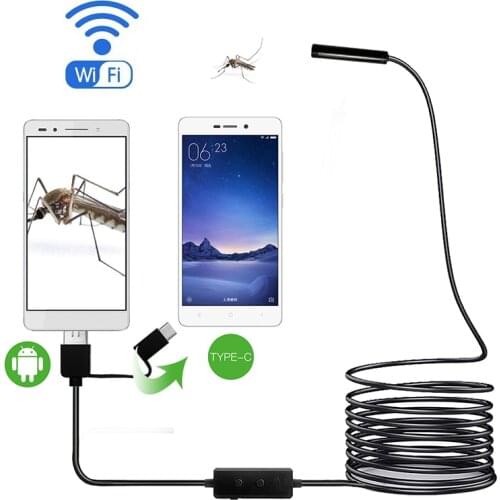 F160 WiFi Endoscope Camera No battery No charging 8mm Lens HD720P Soft Hard wire wireless inspection borescope for android IOS