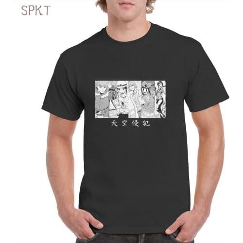 High rise Invasion Soft t shirt Black and white Anime Comics Cotton Fashion Personality Oversized Female/Man T-Shirt Top