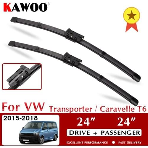 KAWOO Wiper Car Wiper Blade for VW Volkswagen Transporter/Caravelle T6 2015 2016 2017 2018 Windshield Windscreen 24"+24" LHD RHD