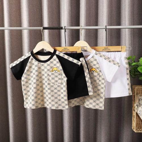 Summer 2021 new childrens clothing baby boy short-sleeved suit summer clothing summer childrens children 1 year old 3 baby clo