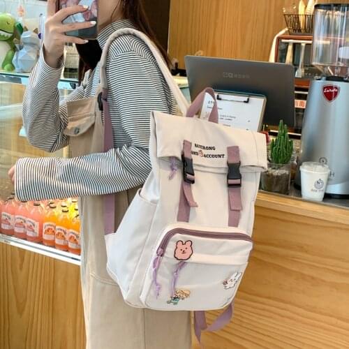 Cute Cover School Backpacks for Girls Ins Student School Bags Female Japanese Backpack Women Harajuku New Ladies Bookbag Kawaii