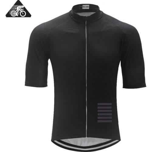 Rockthrill ALL Black Italy Miti fabric Mens PRO TEAM AERO Race Cycling Jersey Road Mtb Short Sleeve Bicycle Shirt bike gear 2018