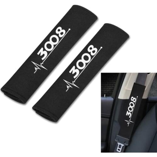 2pcs/pair Car SeatBelt Shoulder Pad For Peugeot 3008 Cotton Auto Seatbelt Cover Car Accessory
