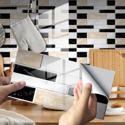 3D Imitation Marble Brick Wall Stickers Self-adhesive Tile Panels Living Room Bedroom Bathroom Kitchen Decor Aesthetic Wallpaper