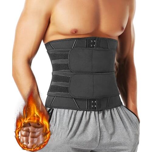 Neoprene Men Body Shaper Sauna Waist Trainer Corsets Sweat Belt Compression Trimmer Fitness Girdle Workout Fat Burner