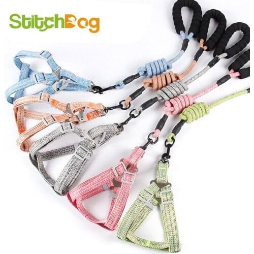 Nylon pitted fashion pet leash dog chest harness small and medium-sized dogs round rope dog chain pet supplies