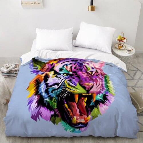 3D Duvet cover Quilt/Blanket/Comfortable Case Luxury Bedding 135 140x200 150x200 220x240 200x220 for Home Colorful animal blue