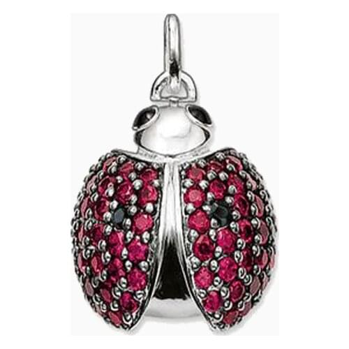 Silver Plated Red Wings Beetles Ladybug Pendants Fit Chain Necklaces Bracelet, Most Fashion Insect Pendant Jewelry For Women Men