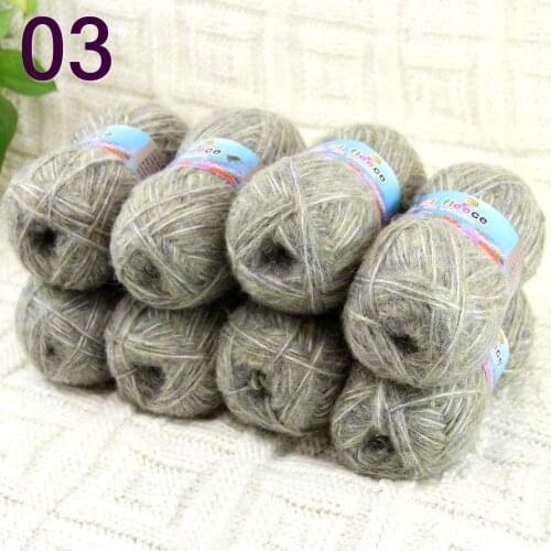 Sale 8SkeinX50gr Luxury Fluffy Soft NEW MOHAIR Shawls Hand Knit Crochet Yarn Grey 822-03-8