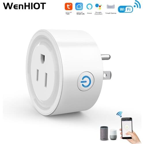 WENHIOT WIFI Plug US Adapter Tuya Smart Home automation Power Outlet Timer Smart Socket Work With Google Home Alexa