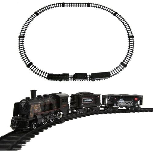 Christmas Electric Rail Car Series Add Water To Smoke Train Track Small Size All Alloy Train Electric Toys With Music Lights