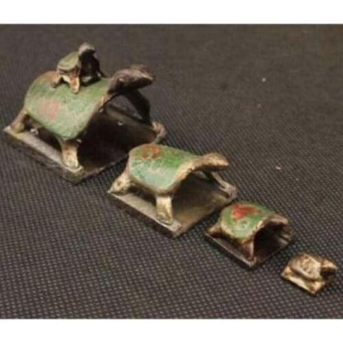 Collectable Chinese Pure Brass Carved animal 5 turtles shape superb seal statue