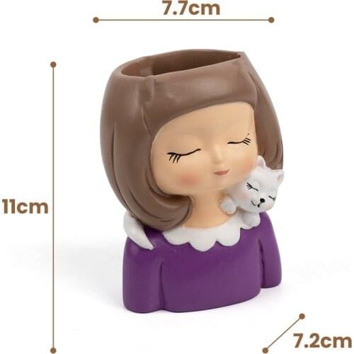 Silicone Flower Pot Girl Vase Molds Handmade Cement Planter 3D Resin Art Cake Mould