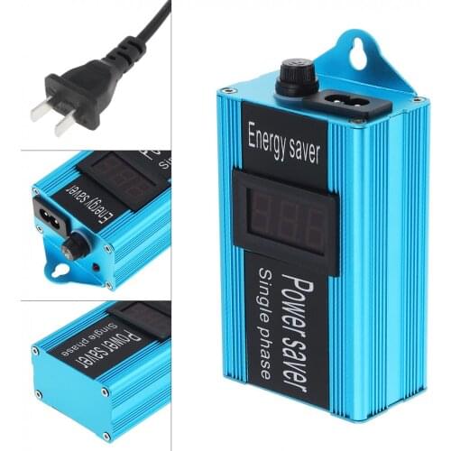 Blue 100KW 90V-250V Smart Power Saver Household Meter Electricity Saving Box with Electronic Screen Display for Family / School