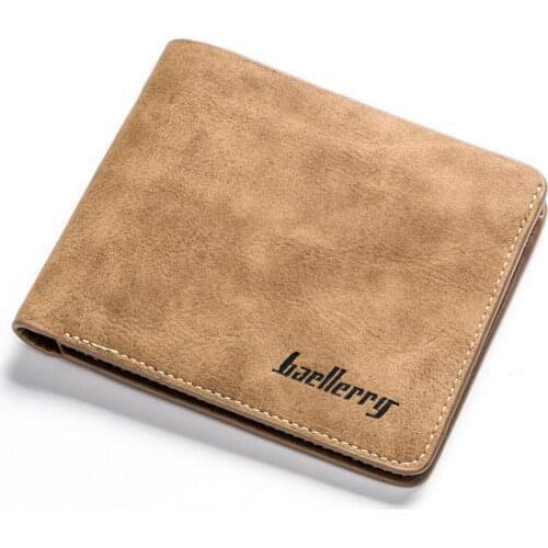Bifold PU Leather Wallet for Men Fashion Credit Card Holder Short Purse Best Sale-WT