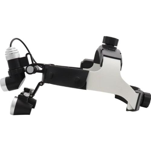 Dental Loupe 3.5x420mm Lab Medical Magnifier Magnification Binocular Surgery Surgical 5W Headlight Black With Two Batteries